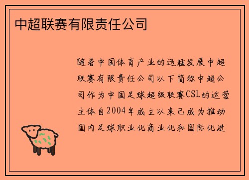 中超联赛有限责任公司